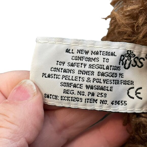 Russ Berrie Plush Teddy Bear Daisy Flower Stuffed Ribbon Shower Nursery Decor 9" - Picture 12 of 13